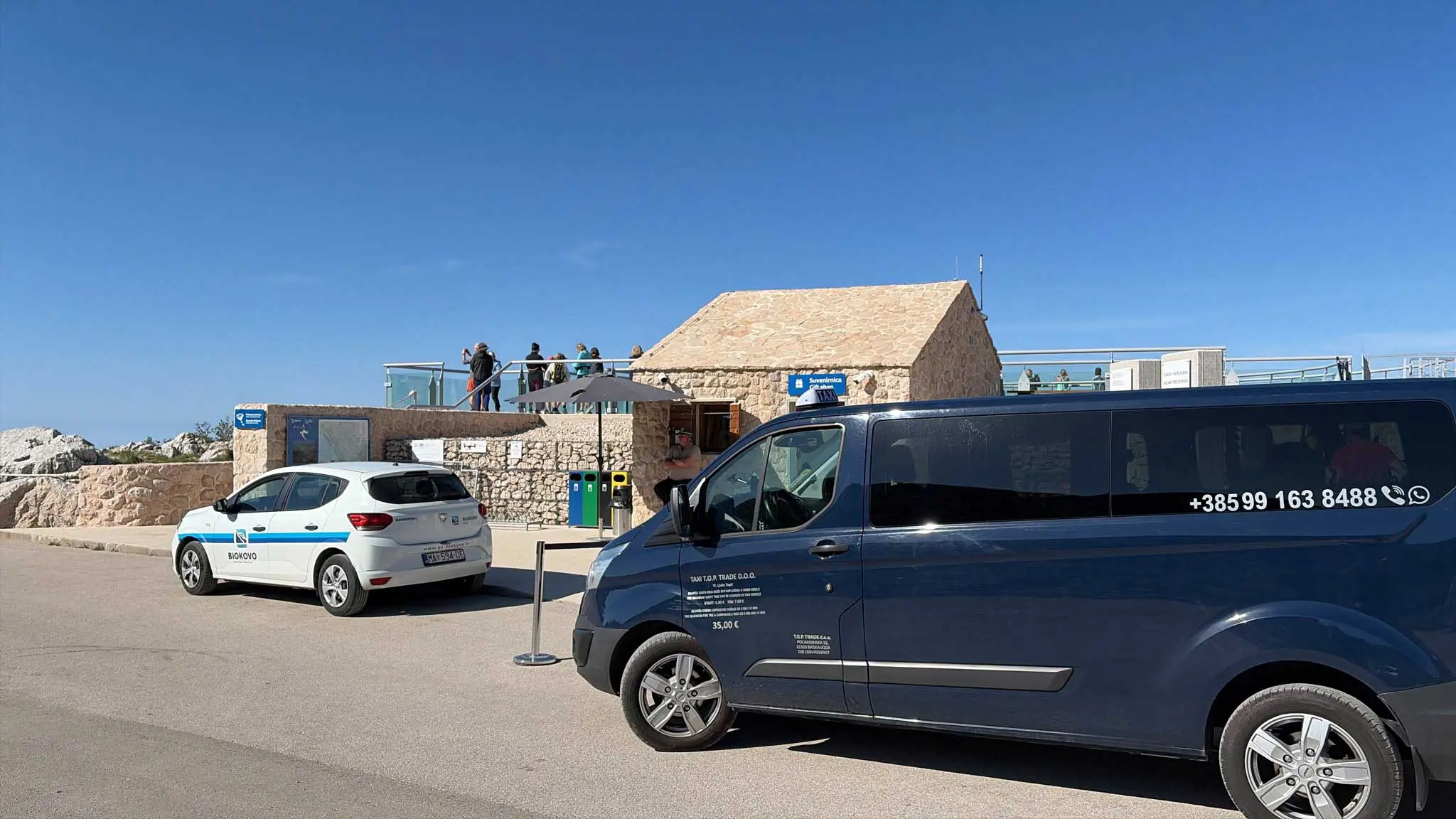 Passenger van on the road to Skywalk Biokovo