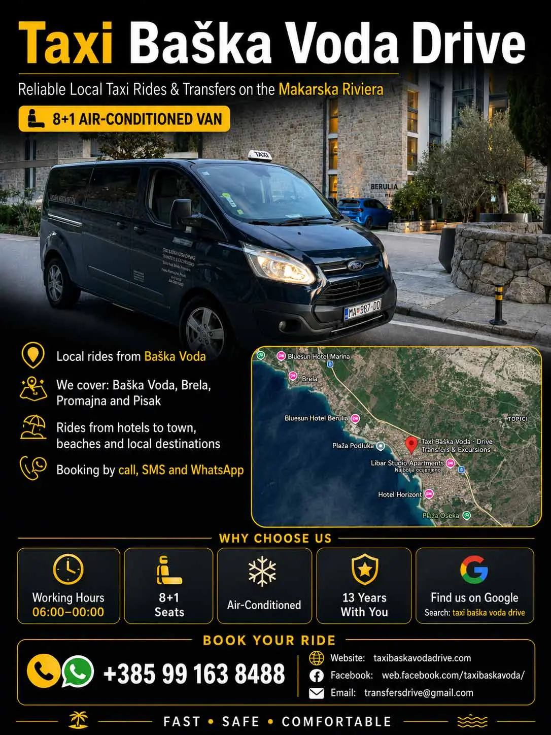 Taxi Baška Voda Drive vehicle for local rides